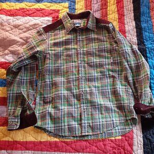 Columbia Green Flannel Shirt Size Small (S)